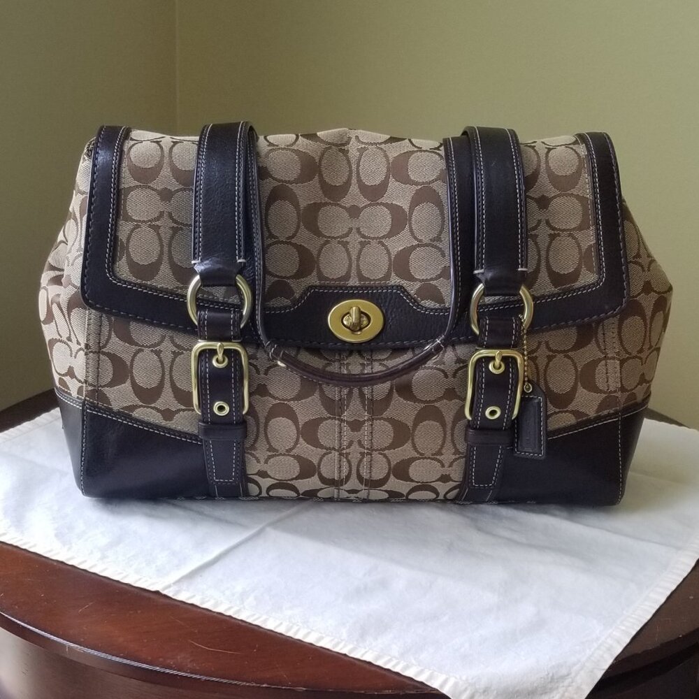 Coach Signature "Hampton" Weekender - Picture 2 of 16